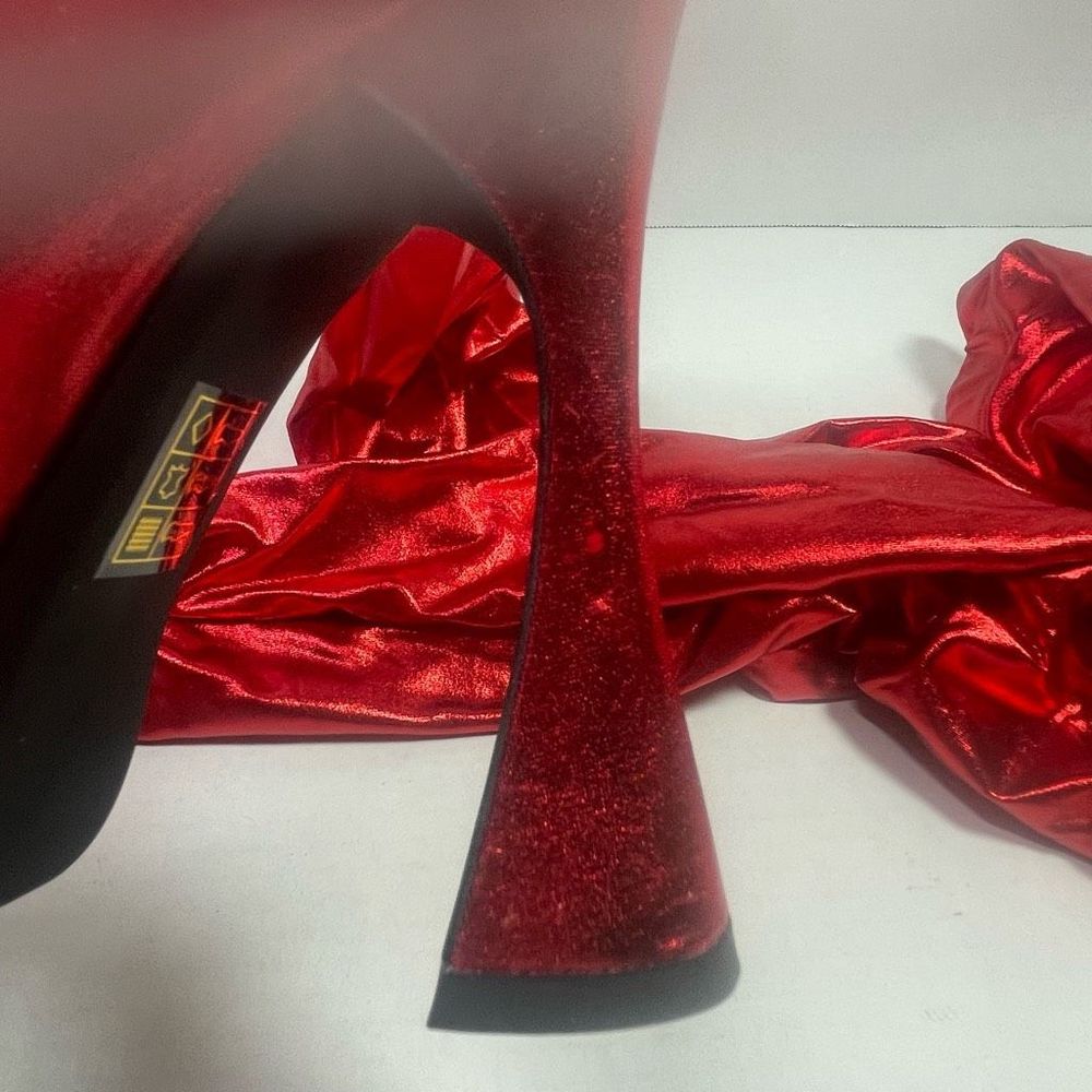 Jeffrey Campbell BNIB XS-S PANTALONES 6M platform Metallic Red Very small waist - Picture 7 of 16